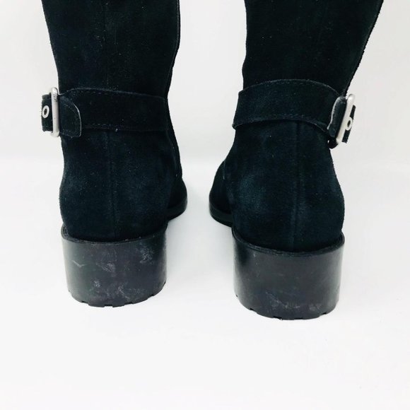 Cole Haan Black Buckle Detail Suede Boots - Picture 7 of 8